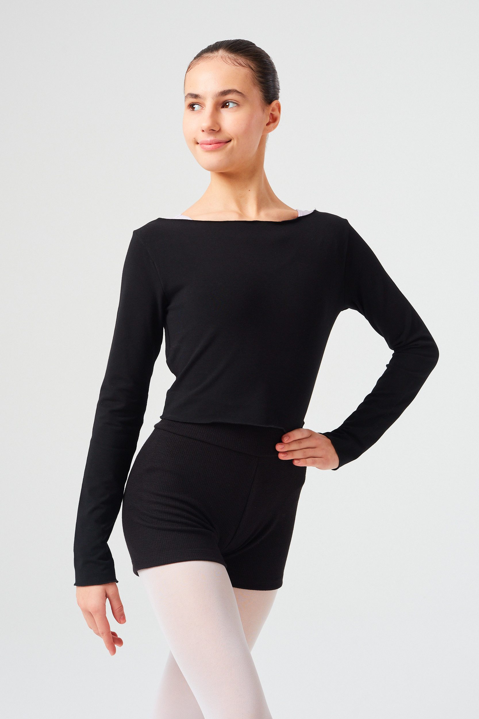 Crop-Top Damen Tanz-Top Aylin aus weichem Baumwollmischgewebe