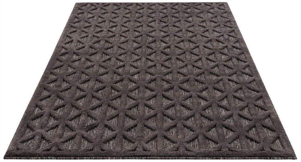 Teppich In-& Outdoorteppich Flur UV-beständig Raute-Optik, rechteckig, 3D-Effekt, 58500, City, für Küche, Wetterfest anthrazit Carpet Santorini Terrasse, Höhe: & Balkon, mm, 5