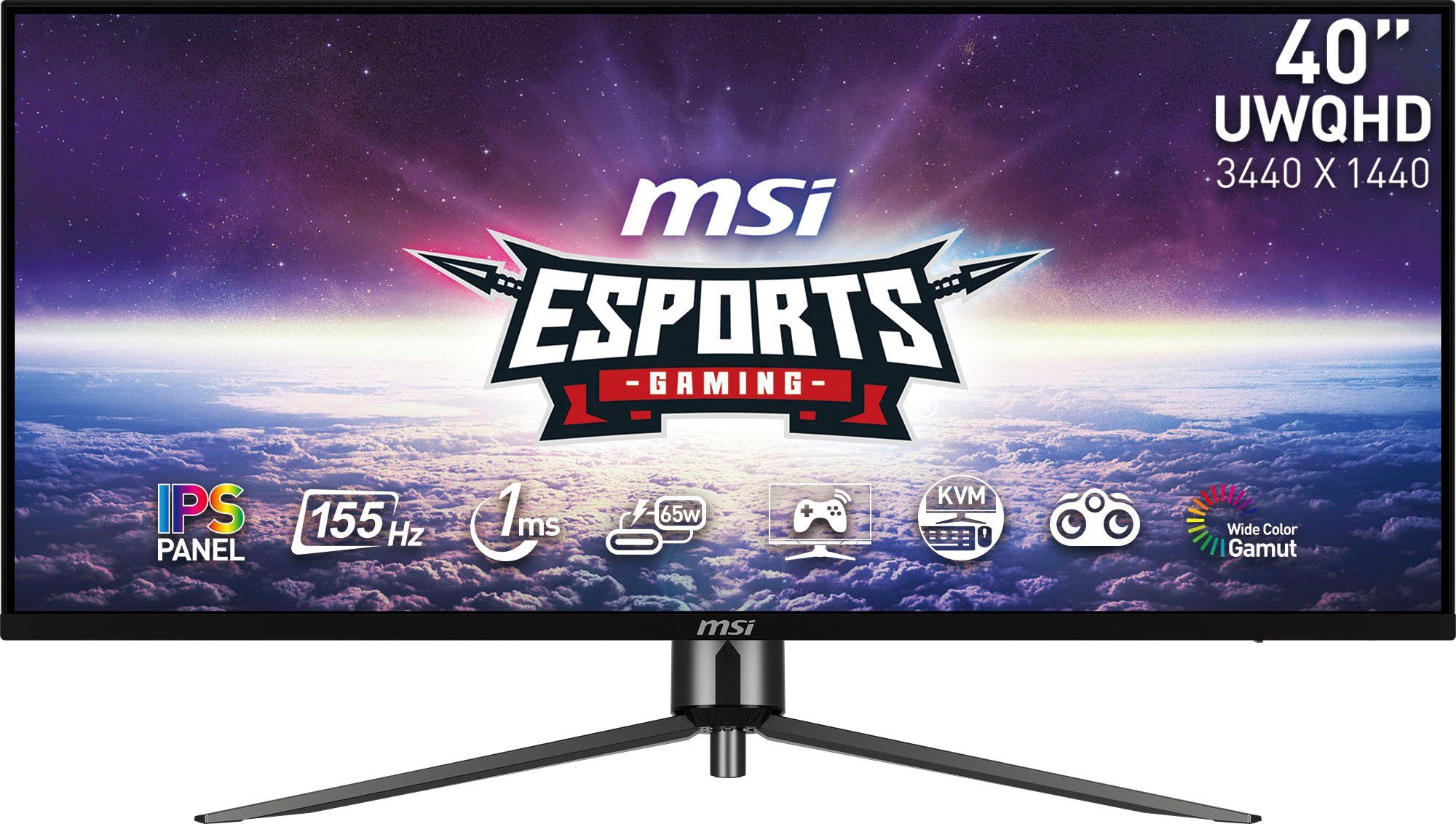 MSI MAG401QR Gaming-LED-Monitor (102 cm/40 ", 3440 x 1440 px, UWQHD, 1 ms Reaktionszeit, 155 Hz, IPS, 3 Jahre Herstellergarantie, USB-C) | Monitore