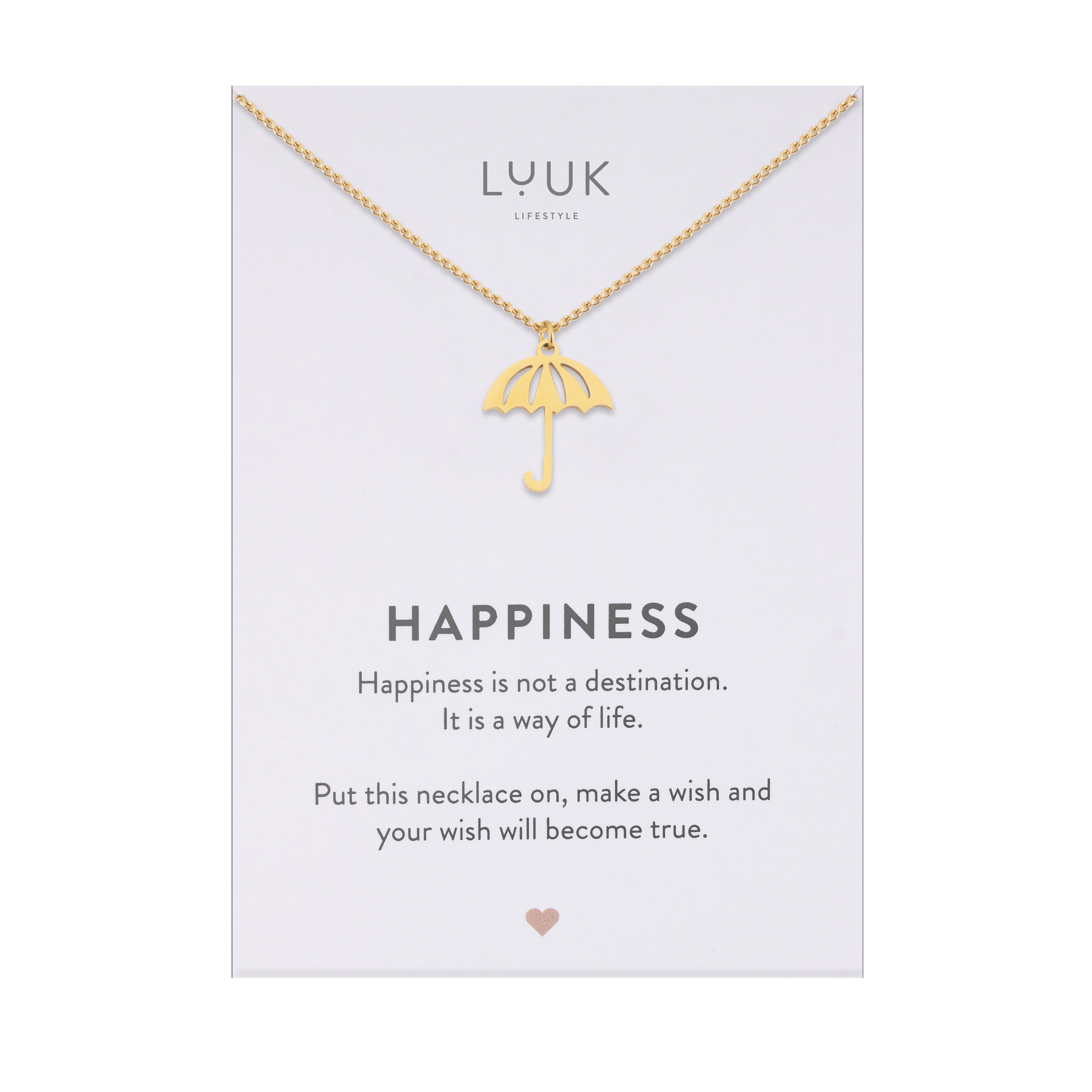 LUUK LIFESTYLE Kette mit Anhänger Regenschirm, Schirm Halskette aus Edelstahl