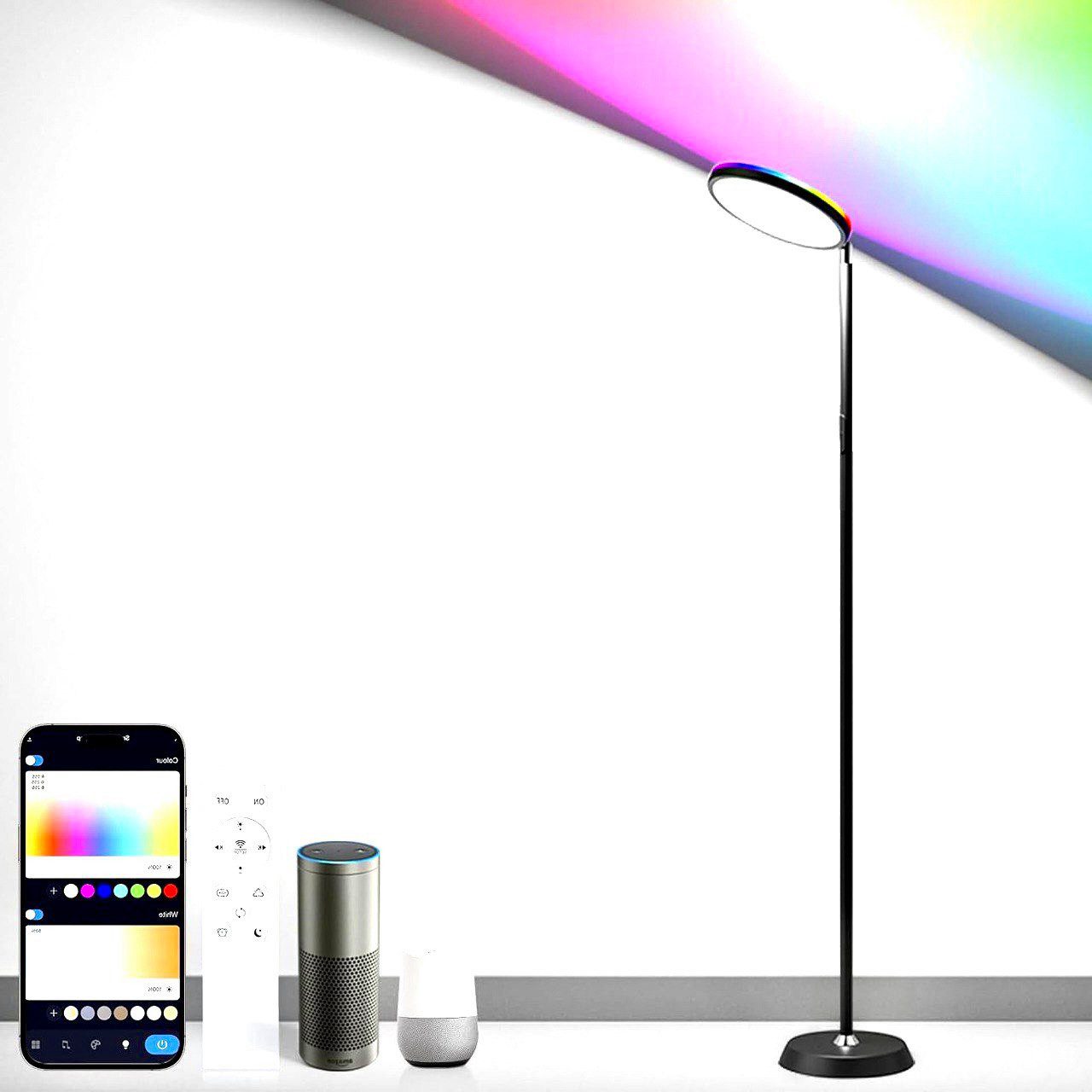 Diyarts LED Stehlampe, LED fest integriert, RGBW, 16 Millionen Farben, RGB, günstig online kaufen