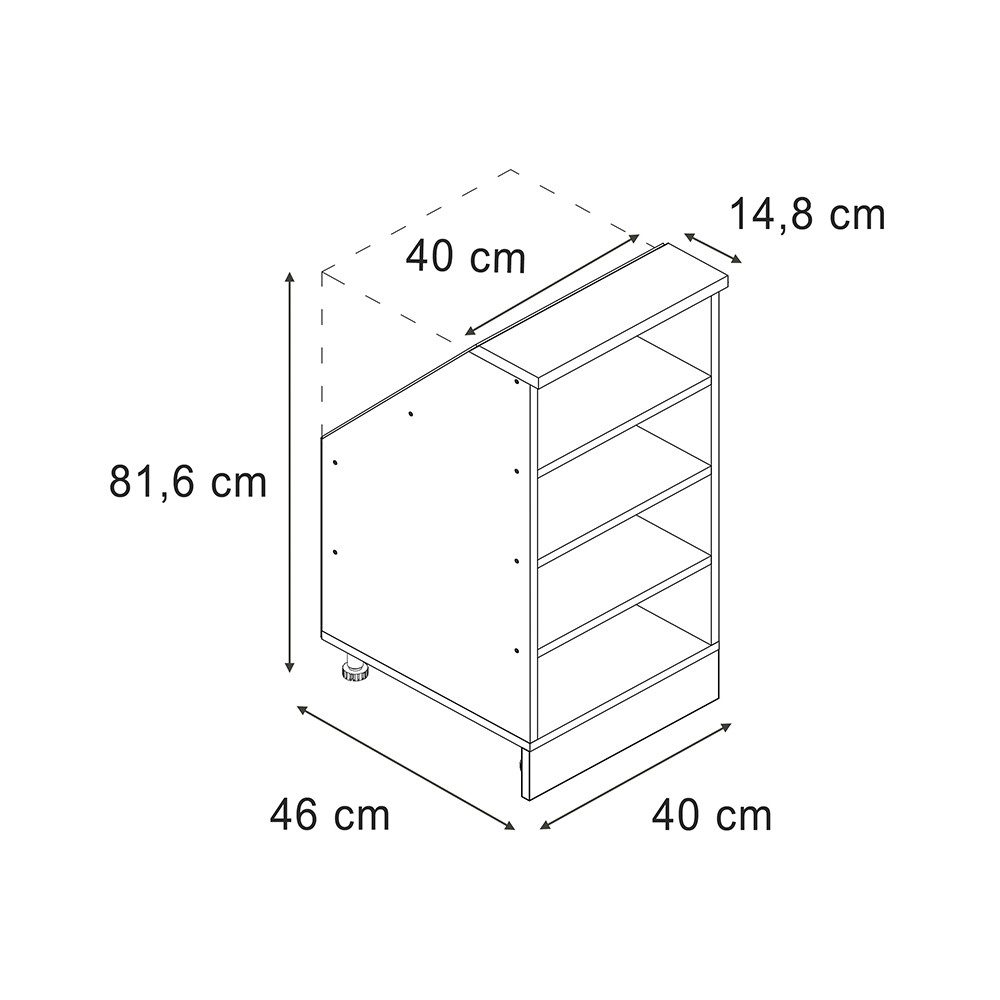 Vicco Unterschrank R-Line, Anthrazit, 40 cm günstig online kaufen