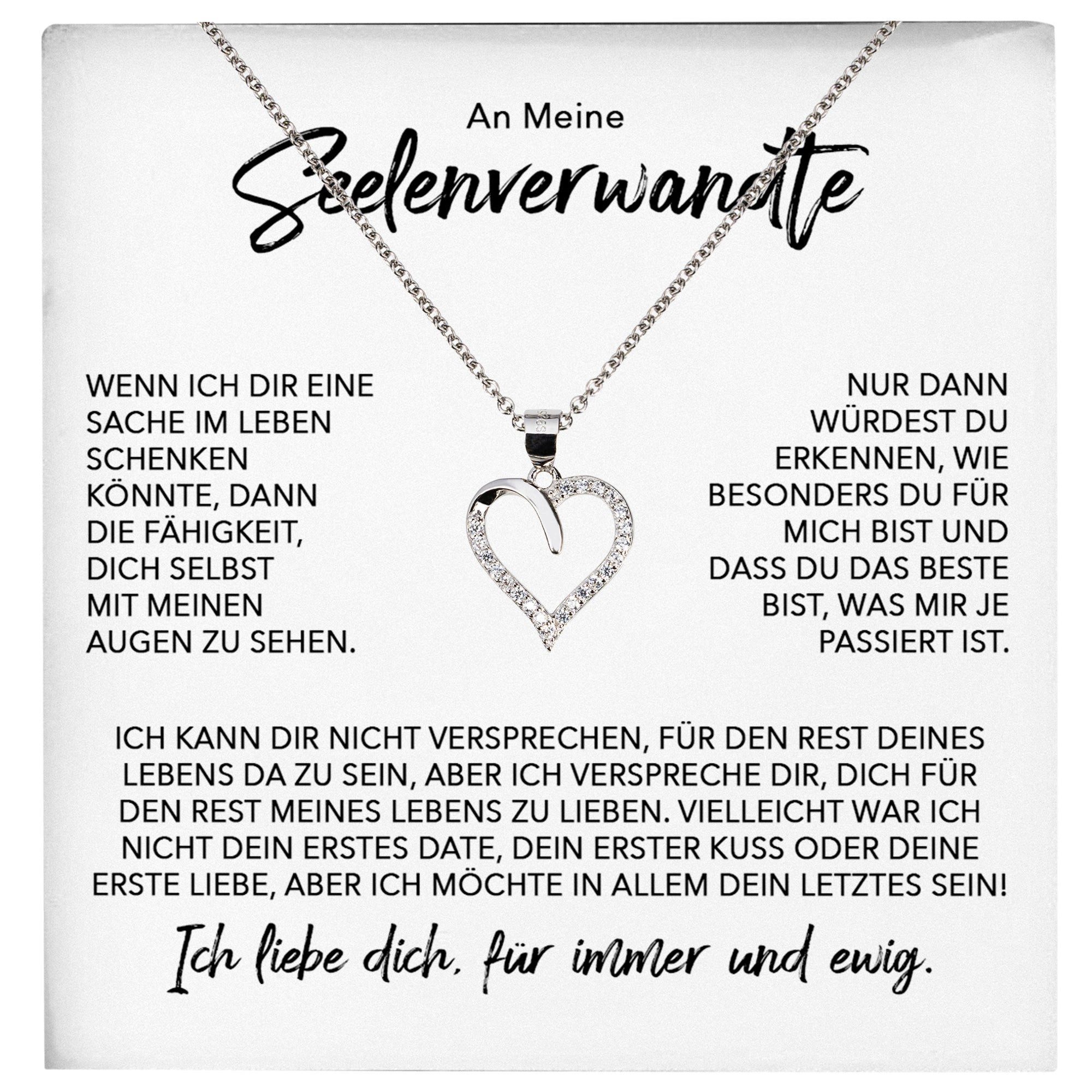 Schmuckset Seelenverwandte Frauen Herz Halskette Ich Liebe Dich Geschenk Damen
