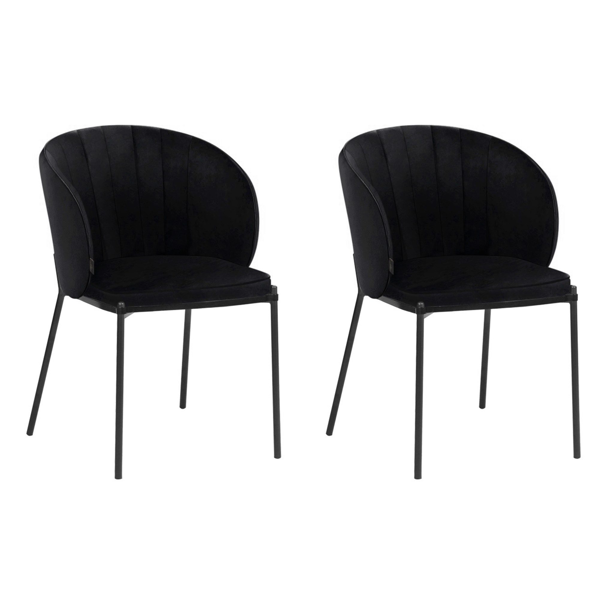 loft24 Esszimmerstuhl Kendra (Set, 2 St), Armlehnstuhl, Polsterstuhl, Stuhl mit Bezug in Samtoptik