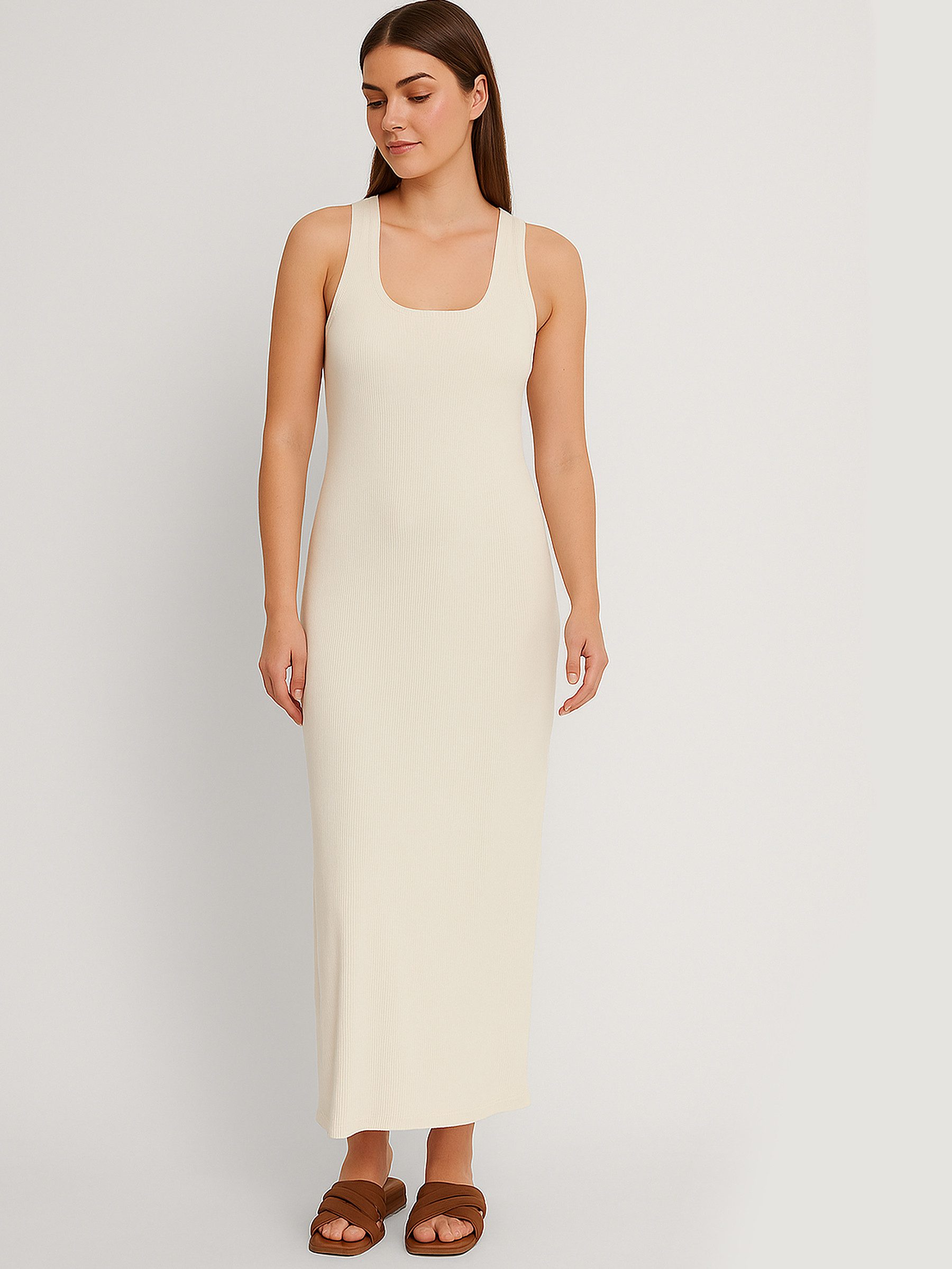 Vila Shirtkleid Leger Geripptes Tanktop Midi günstig online kaufen