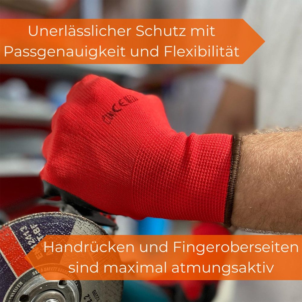 GarPet Arbeitshandschuh-Set Arbeits Montage Garten Handschuhe Gr. 7 8 9 10 11 Reiß- Schnittfest (1-St)