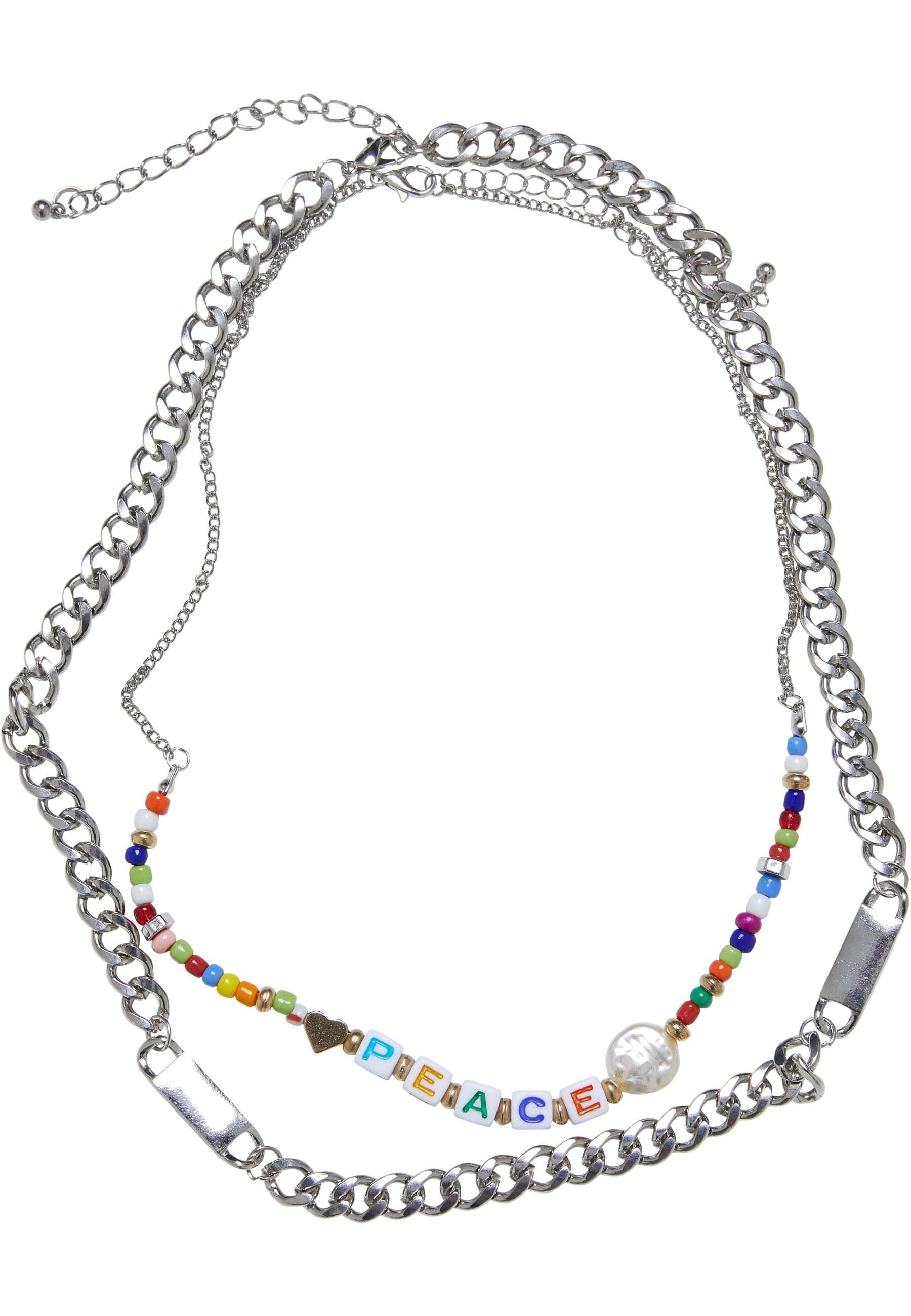 URBAN CLASSICS Edelstahlkette Urban Classics Unisex Peace Bead Layering Nec günstig online kaufen