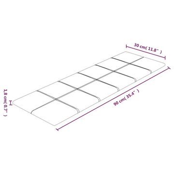 vidaXL Wandpaneel Wandpaneele 12 Stk. Weinrot 90x30 cm Stoff 3,24 m², (12-tlg)