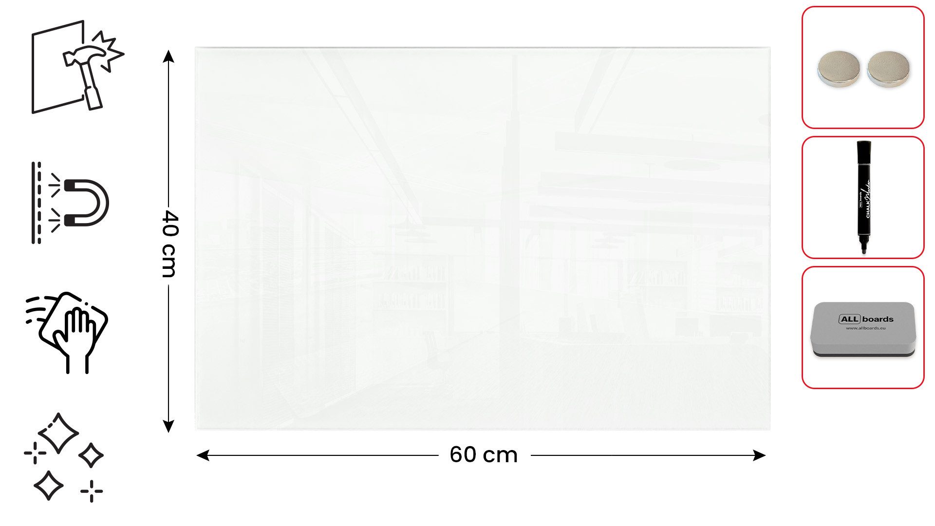ALLboards Memoboard ALLboards Glastafel Whiteboard Magnettafel Memoboard günstig online kaufen