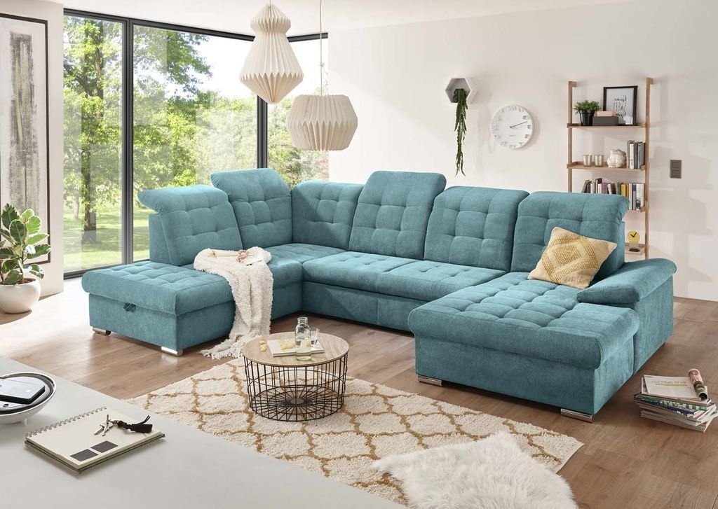 Sofagarnitur x 235 Wohnlandschaft, 352 cm Grün DESIGN Wohnlandschaft ED Kidman Polstergarnitur EXCITING