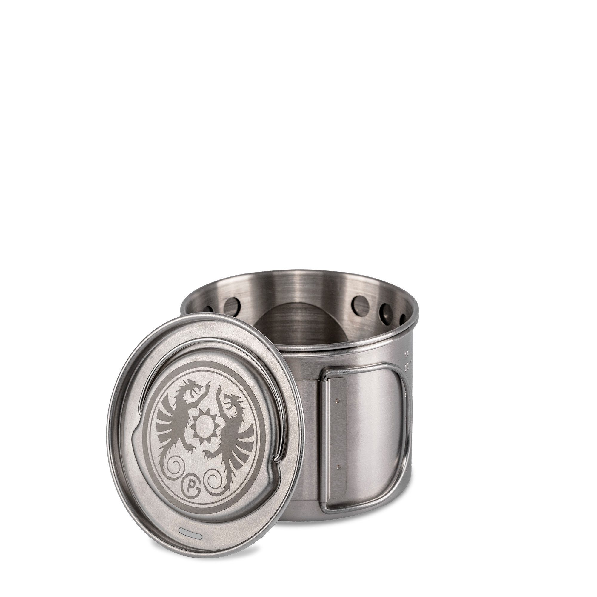 Petromax Feuerstelle Kochbecher 750ml, Edelstahl Camping Wasser oder Suppe Kochen, (Spar-Set, 5-St., Neuheit 2024), 1 x Feuerkit + Transportbeutel inkusive