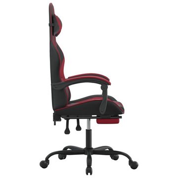 vidaXL Gaming-Stuhl Gaming-Stuhl mit Fußstütze Drehbar Schwarz & Weinrot Kunstleder (1 St)