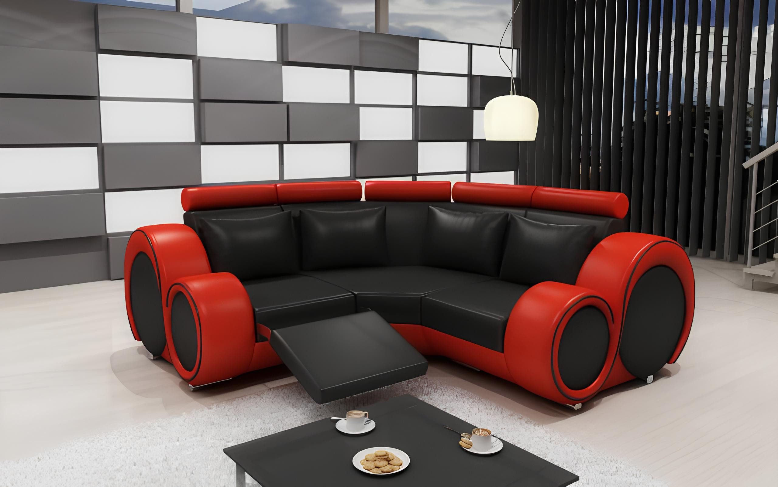 Xlmoebel Ecksofa Ecksofa "Berlin" mit USB-Anschluss und hochwertiger Polsterung, Hergestellt in Europa