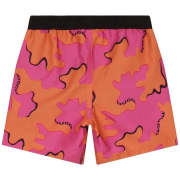 HUGO Badeshorts HUGO Surfershorts orange pink gemustert mit Logo