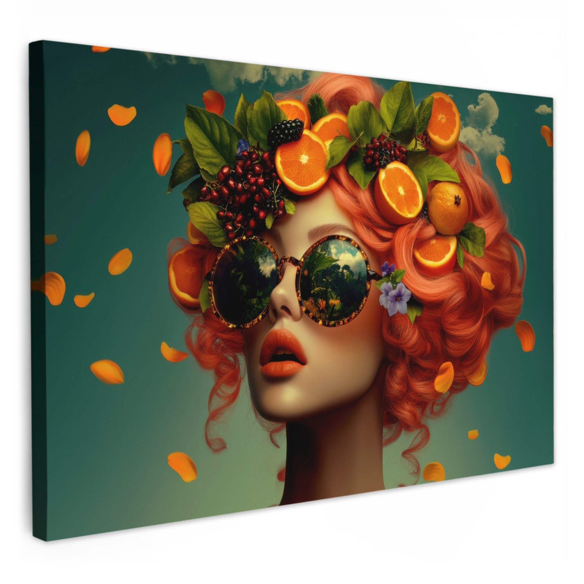 OneMillionCanvasses® Leinwandbild Weiblich - Orange - günstig online kaufen