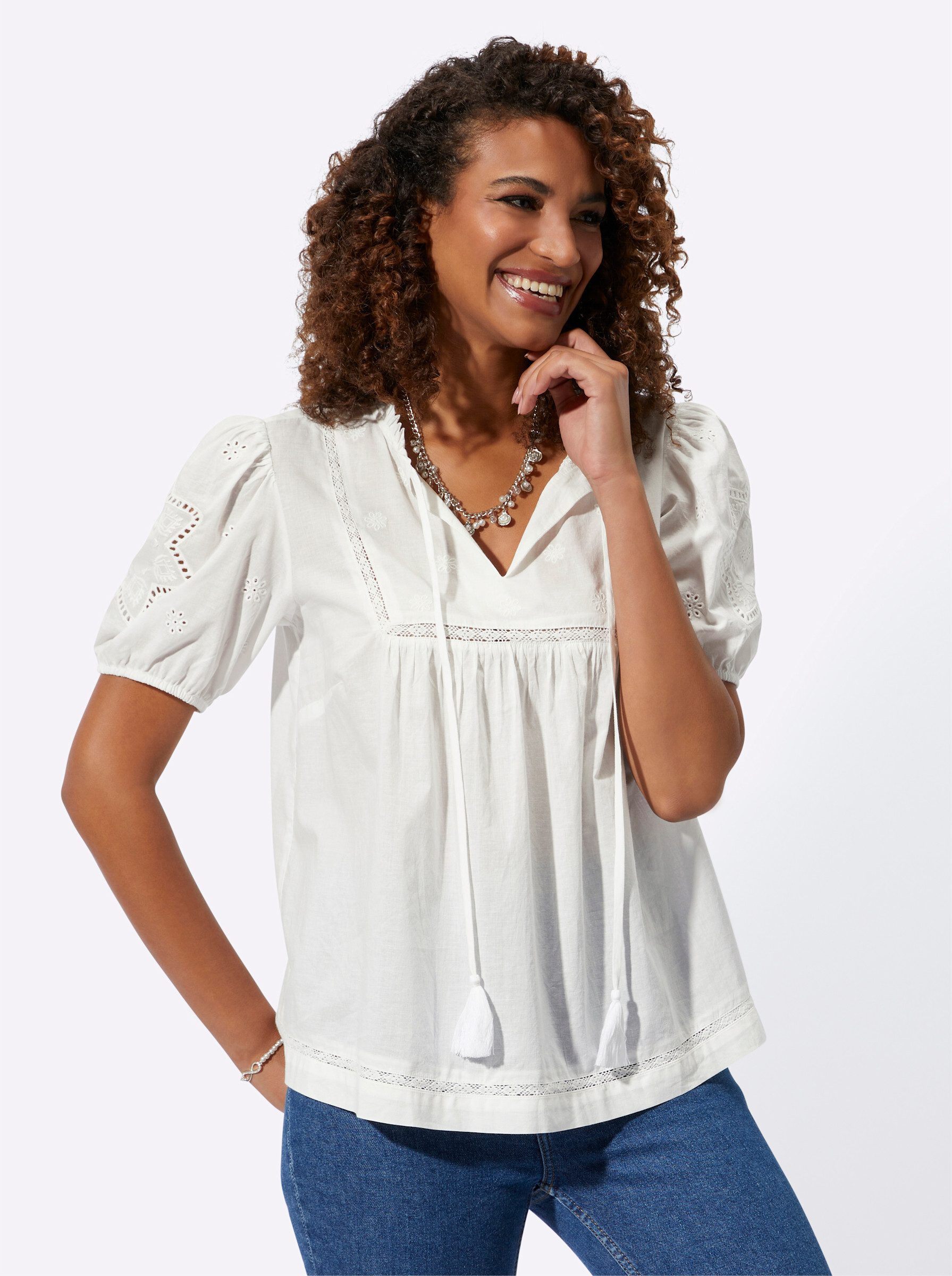 Witt Klassische Bluse Tunikabluse Kurzarm günstig online kaufen