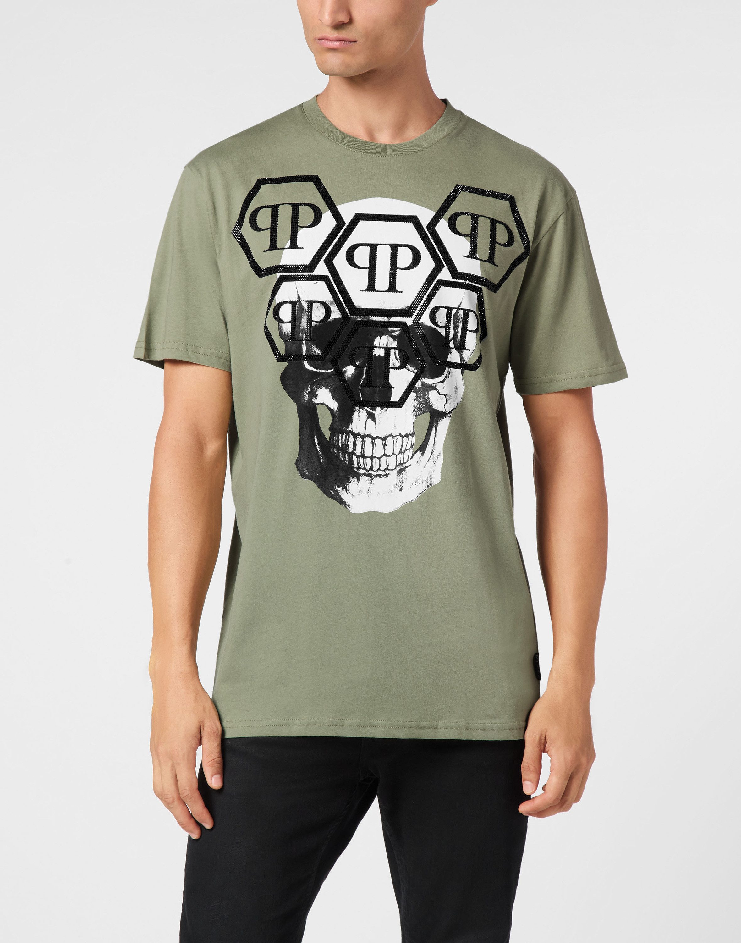 PHILIPP PLEIN T-Shirt Skull Mit Schmucksteinen günstig online kaufen