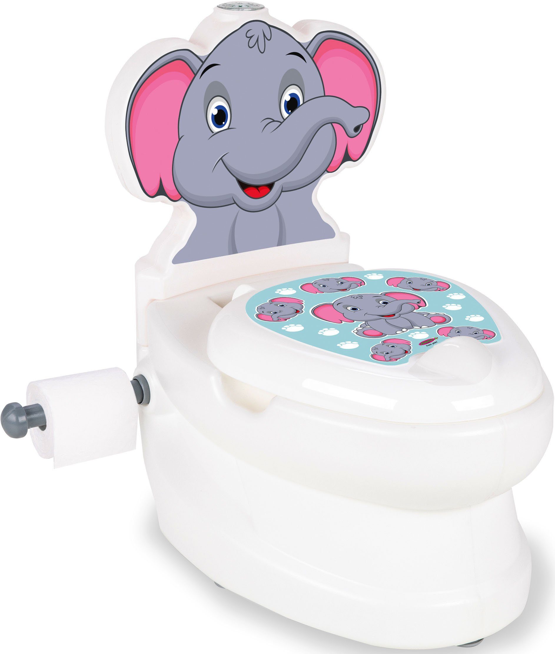 Jamara Toilettentrainer Meine kleine Toilette, Elefant, mit Spülsound und Toilettenpapierhalter | Toilettentrainer