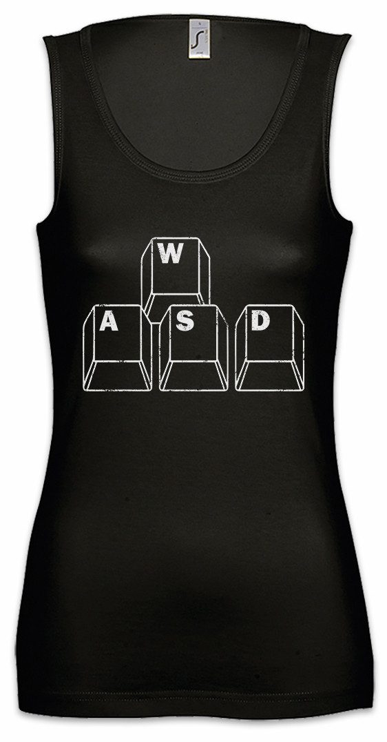 Urban Backwoods Tanktop WASD Ärmelloses Damen T-Shirt Tastatur PC Gamer Dark Games Gaming Shooter Keyboard Tasten Keys