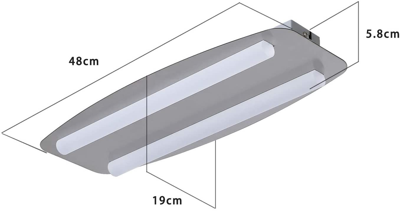 ZMH LED Deckenleuchte Wandleuchte Acryl integriert, Küche Warmweiß Kronleuchter, Nickel fest Innen LED