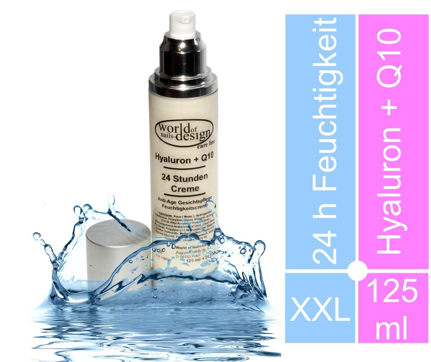 Feuchtigkeitscreme 24 Stunden Creme Hyaluron + Q10