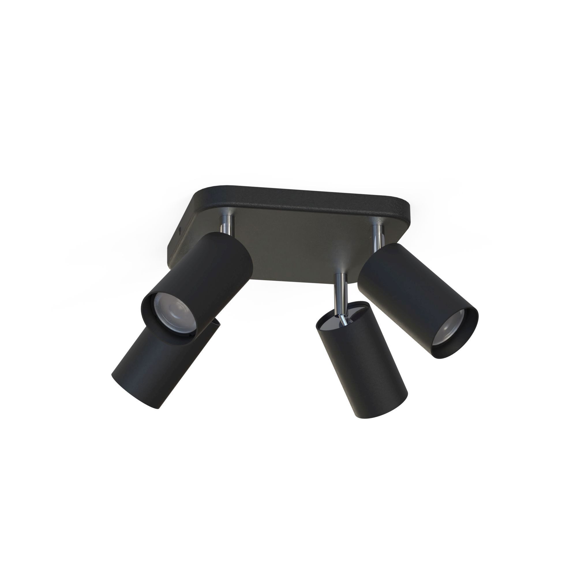 Licht-Erlebnisse Deckenstrahler EYE, ohne Leuchtmittel, Spot Strahler Modern Schwarz Metall GU10 4-flammig Flur