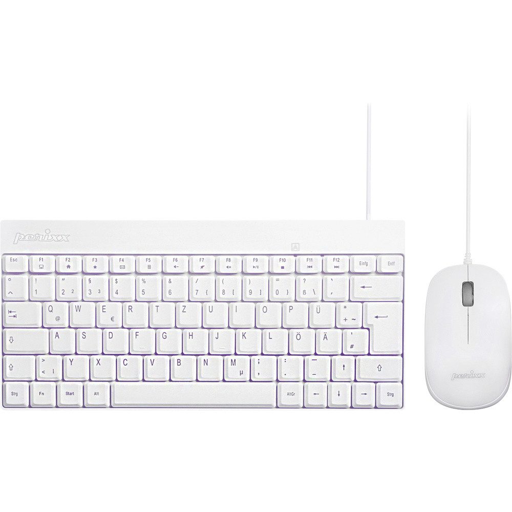 Perixx PERIDUO-212 W Kabelgebunden Tastatur, Maus-Set Deutsch, QWERTZ Tastatur- und Maus-Set
