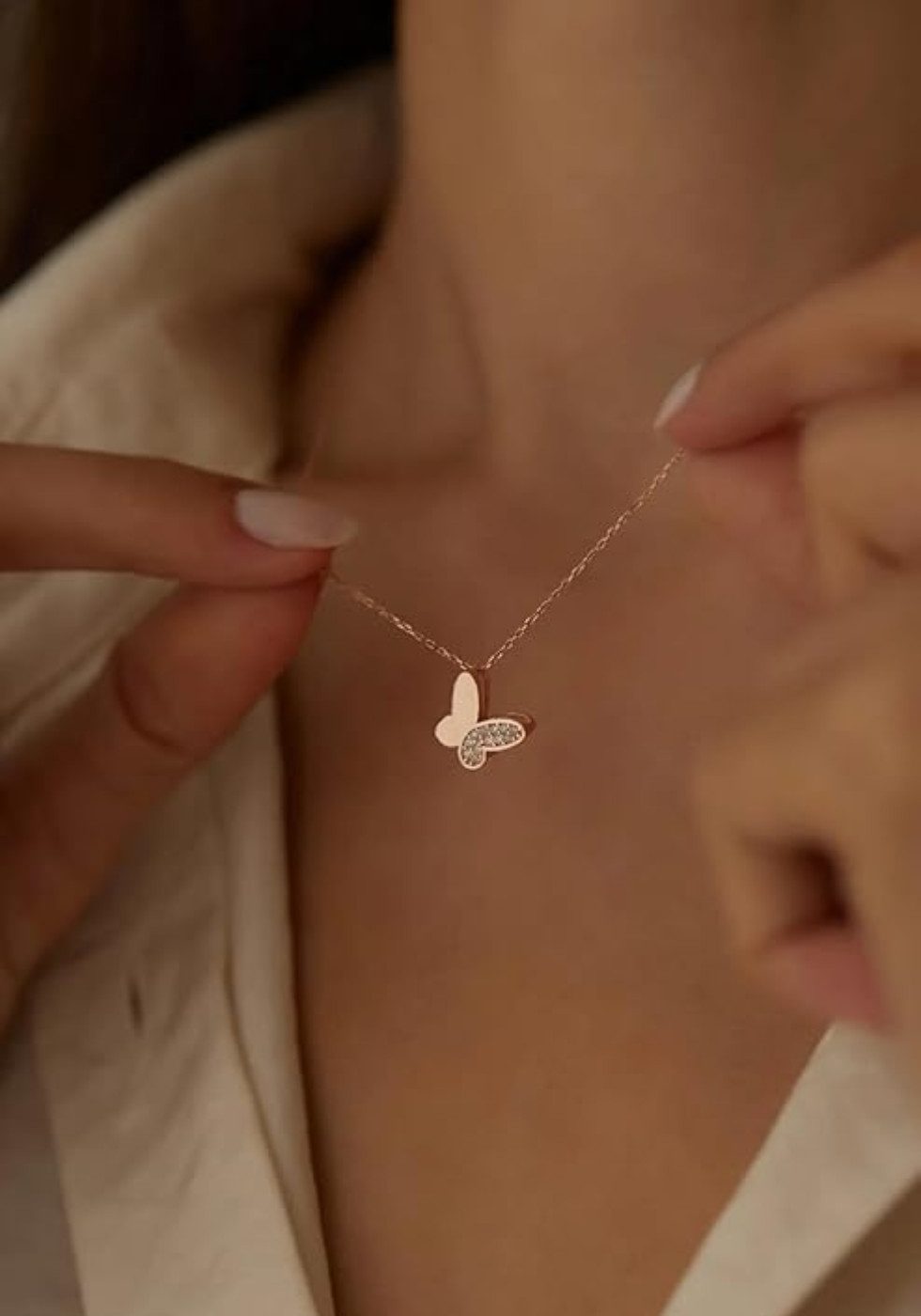 Einzelstück Charm-Kette Halskette Farfalle mit Schmetterling günstig online kaufen