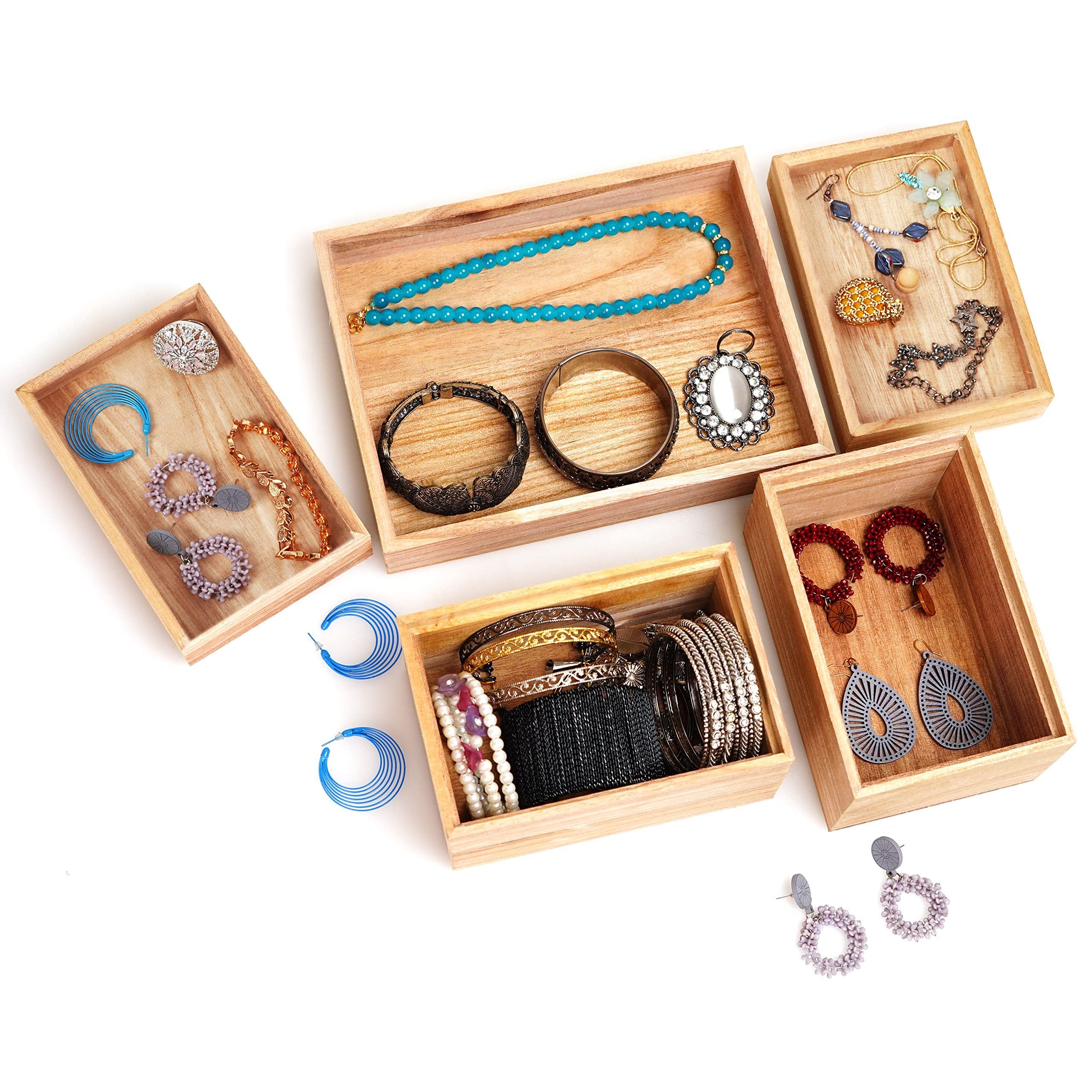 Fächer für Schmuckkästchen 5 Schmuckständer Box Compartments - Damen, Jewelry 5 - Wooden Holz for Women Vous Belle