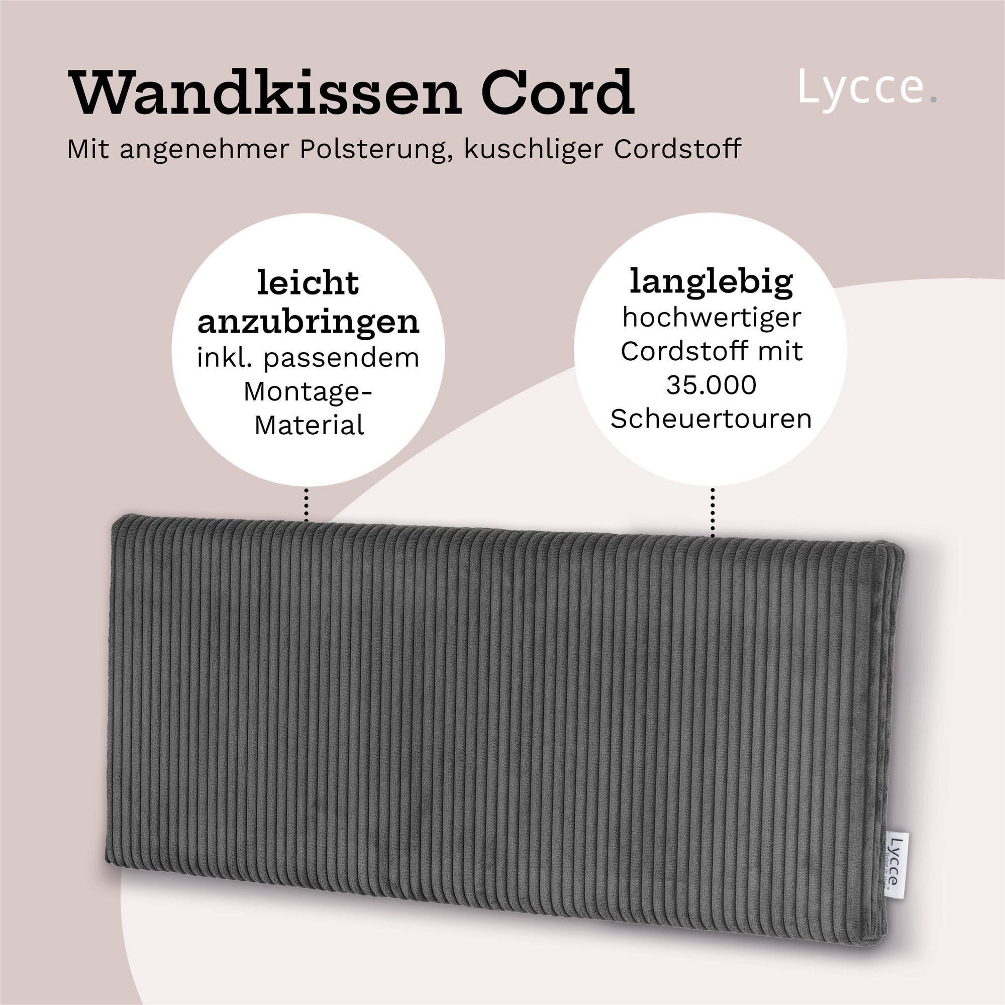 Lycce Kopfstütze Wandkissen Cord - Wandpolster günstig online kaufen