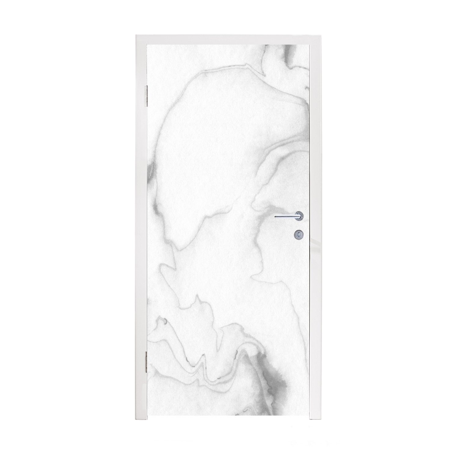 MuchoWow Türtapete für Weiß Tür, (1 cm Linie, - 75x205 Marmor Türaufkleber, Matt, St), Fototapete - bedruckt