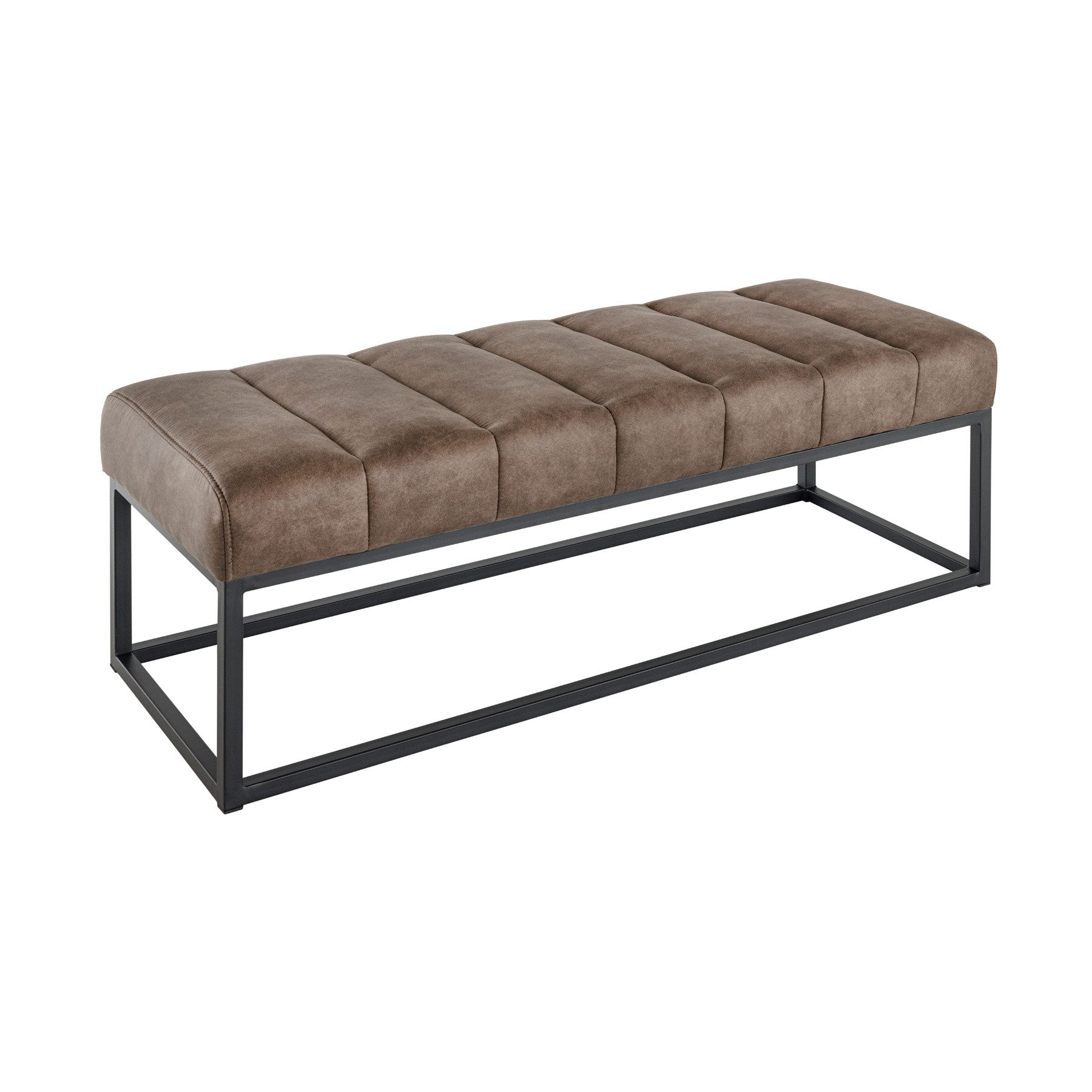 riess-ambiente Sitzbank PETIT BEAUTÉ 110cm vintage taupe / schwarz (Einzelartikel, 1-St), Flur · Microfaser · Metall · Schlafzimmer · Design