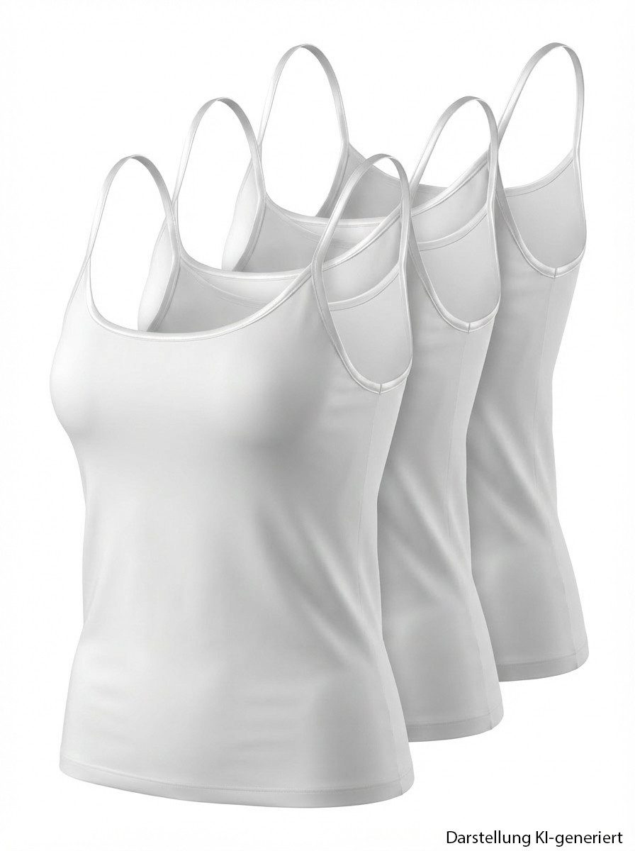 Schöller Unterhemd Basic Baumwolle (Mehrpack, 3-St., 3 Stück) mit schmalem Glanzbandeinfass, 100% Baumwolle, im 3er Pack