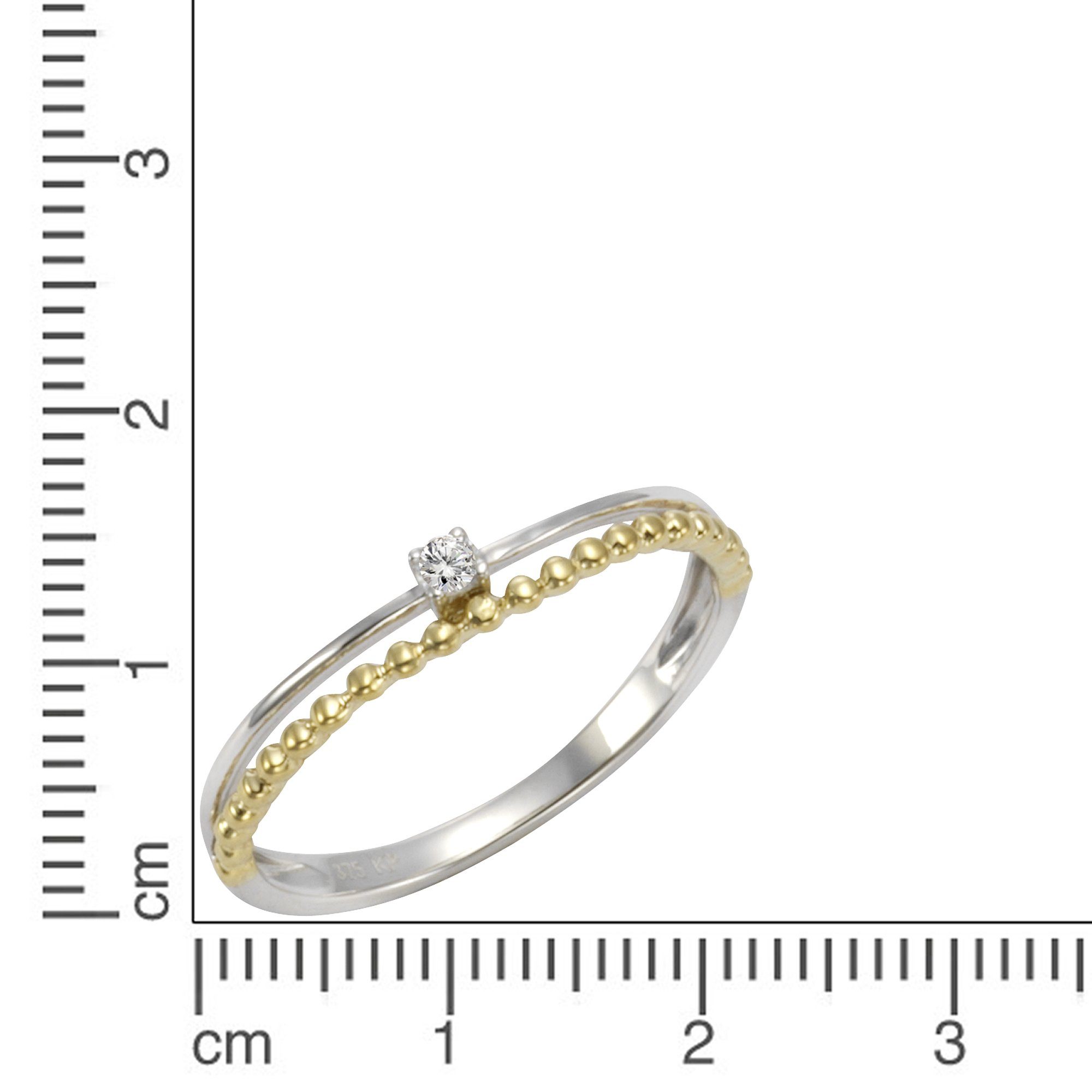 CELESTA Fingerring 375 Gold zweifarbig Zirkonia günstig online kaufen