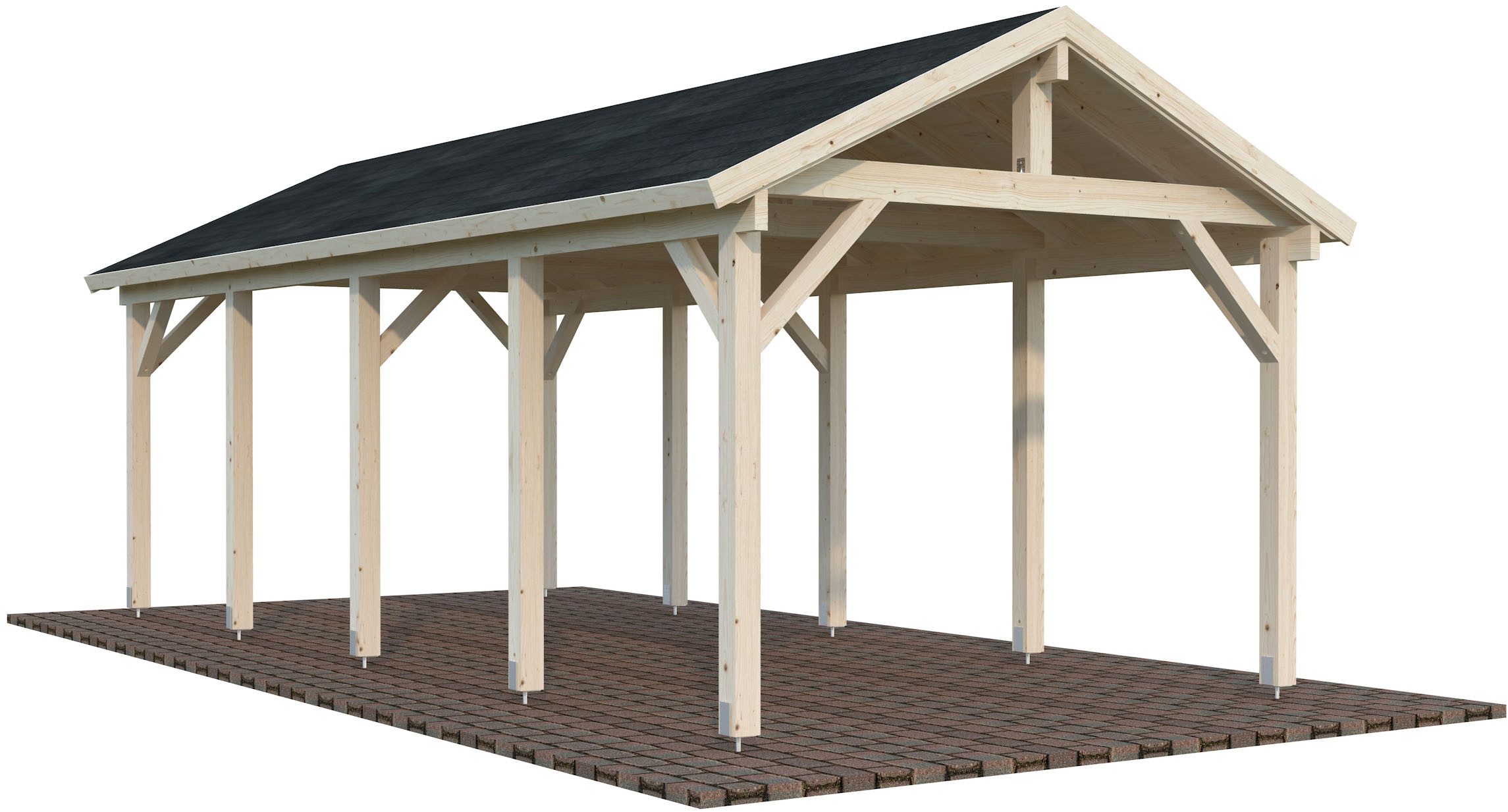 Palmako Einzelcarport Robert, BxT: 361x764 cm, 199 cm Einfahrtshöhe