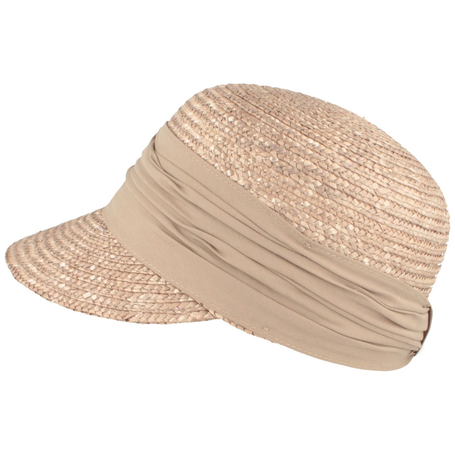 Seeberger Strohhut elegante Strohborten 80 mit 86-taupe UV Cap Schutz