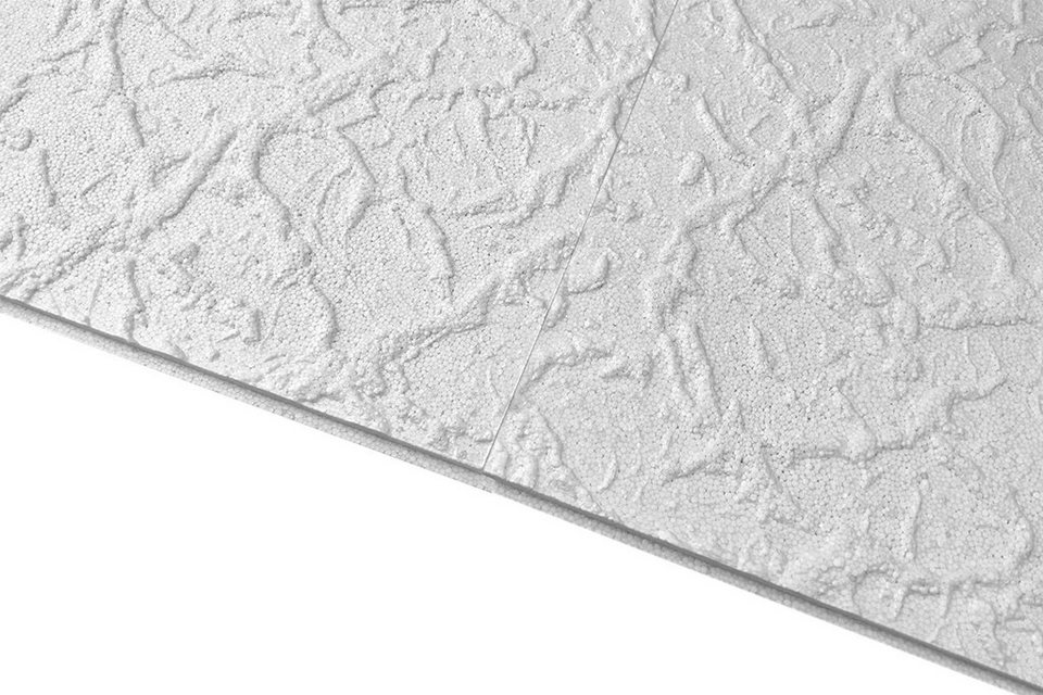 marbet design Decken-Rosette (Deckenplatten aus Styropor EPS - (2 Quadratmeter 50x50cm) Deckenpaneele leicht & robust im modernen Design