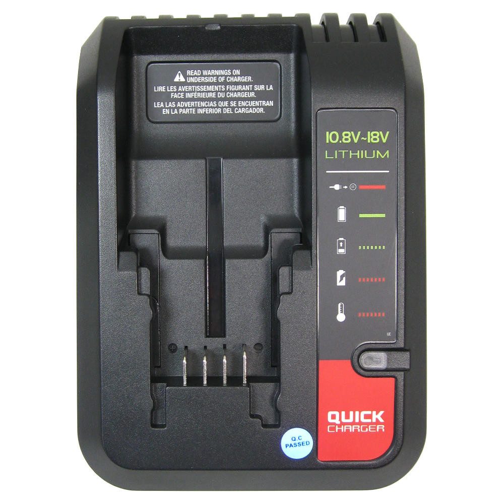 Trade-Shop Ladegerät 10,8V-18V passend für Black & Decker BL2018, BL1518, BL5018 Akku-Ladestation (2000 mA, Geeignet für Li-Ion Akkus mit 10,8V 14,4V 18V / LED-Ladestandsanzeige)