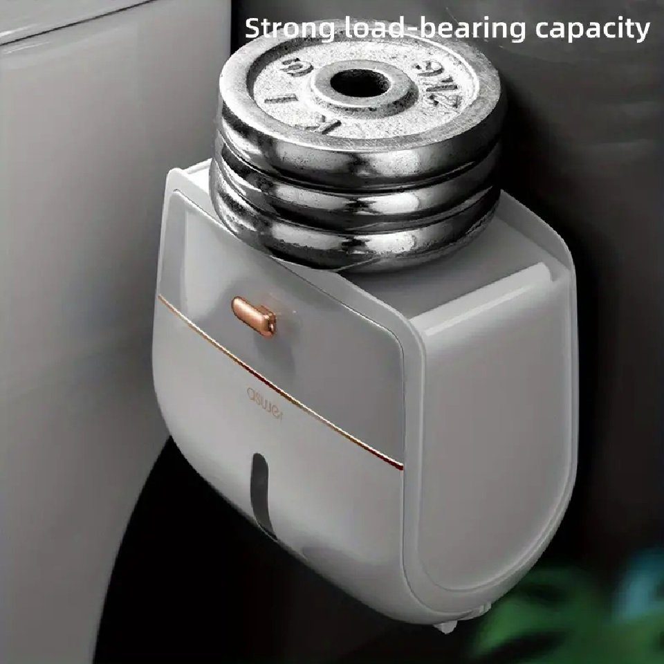 Klopapierhalter ohne WC Schrank selbstklebend Toilettenpapierhalter ohne Bohren Rollenhalter, Schwarz Bohren DENU-Home