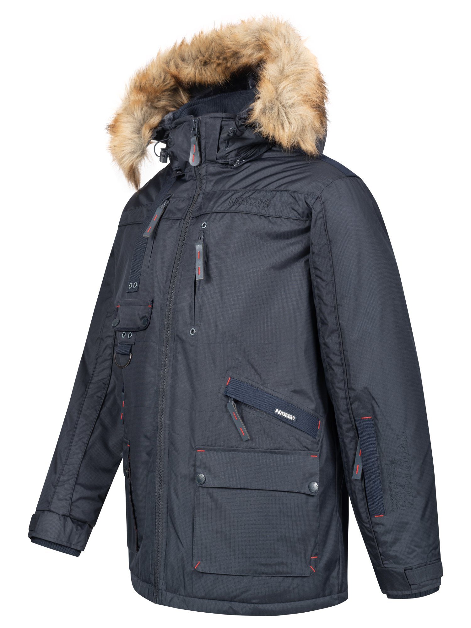 Herren H-356 Kapuze mit Norway Geographical Parka Winterjacke Winterjacke Navy