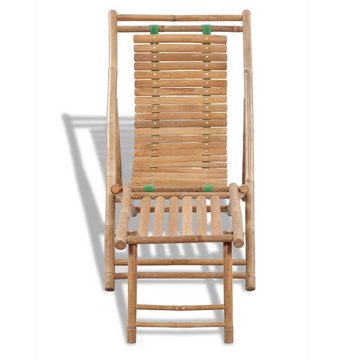 vidaXL Gartenlounge-Sessel Garten-Liegestuhl mit Fußablage Bambus Gartenliege Sonnenliege