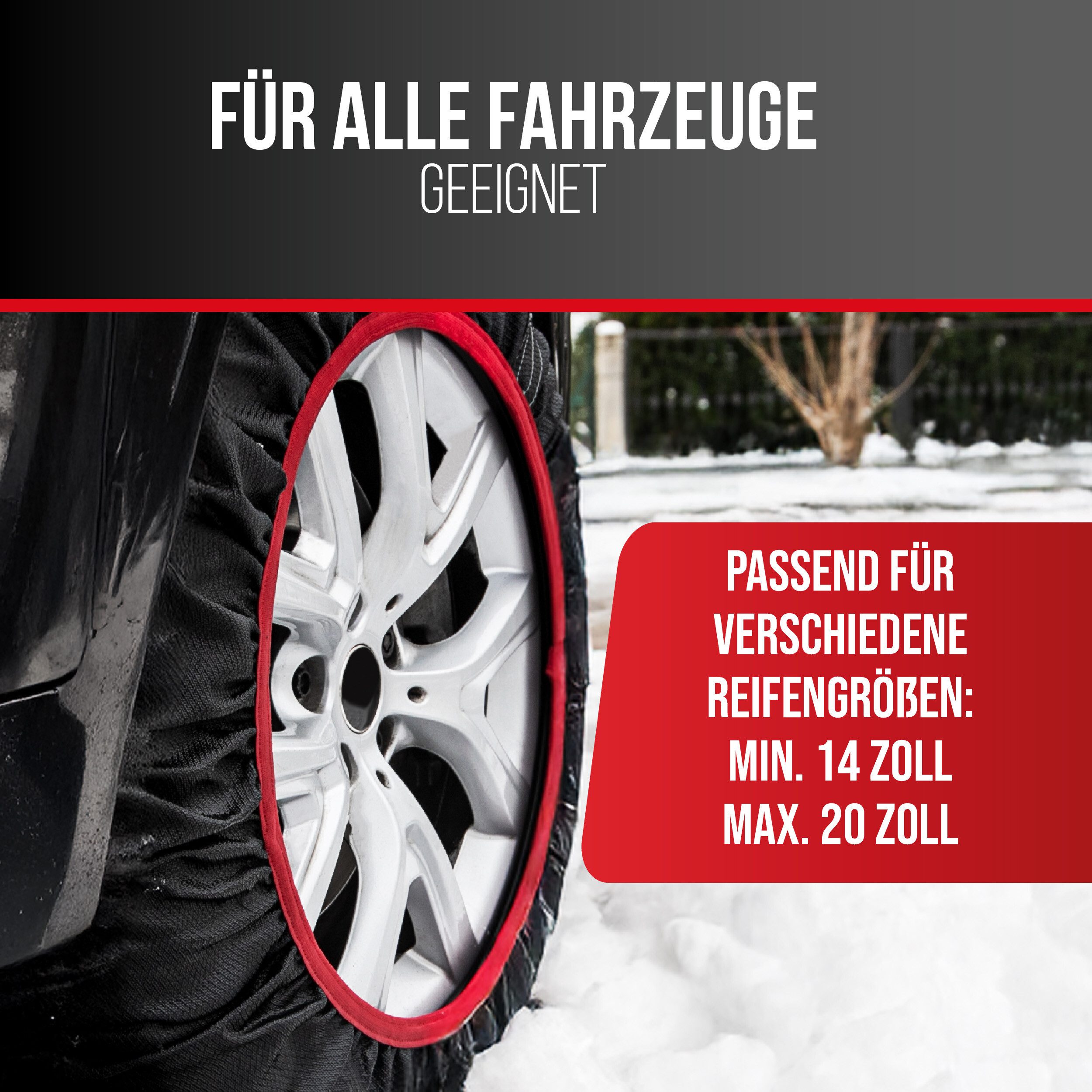 HEYNER Schneeketten Schneeketten Textilschneeketten Snowsocks 2 Stück, Größe L 14"-20", (2-tlg)