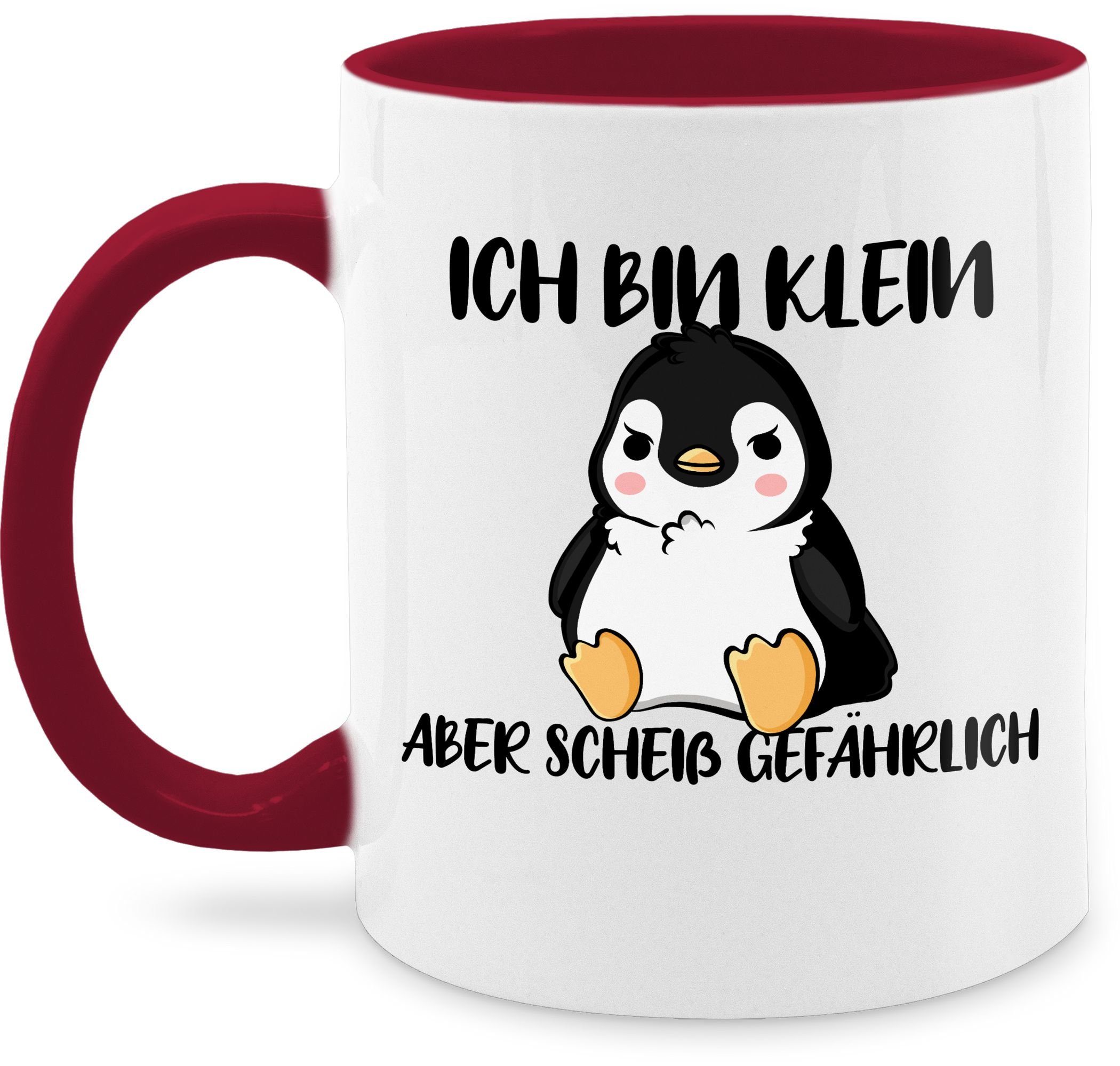 Shirtracer Tasse Ich bin klein aber scheiß gefährlich Pinguin - Sprüche Kleine Lustig S, Keramik, Statement Sprüche