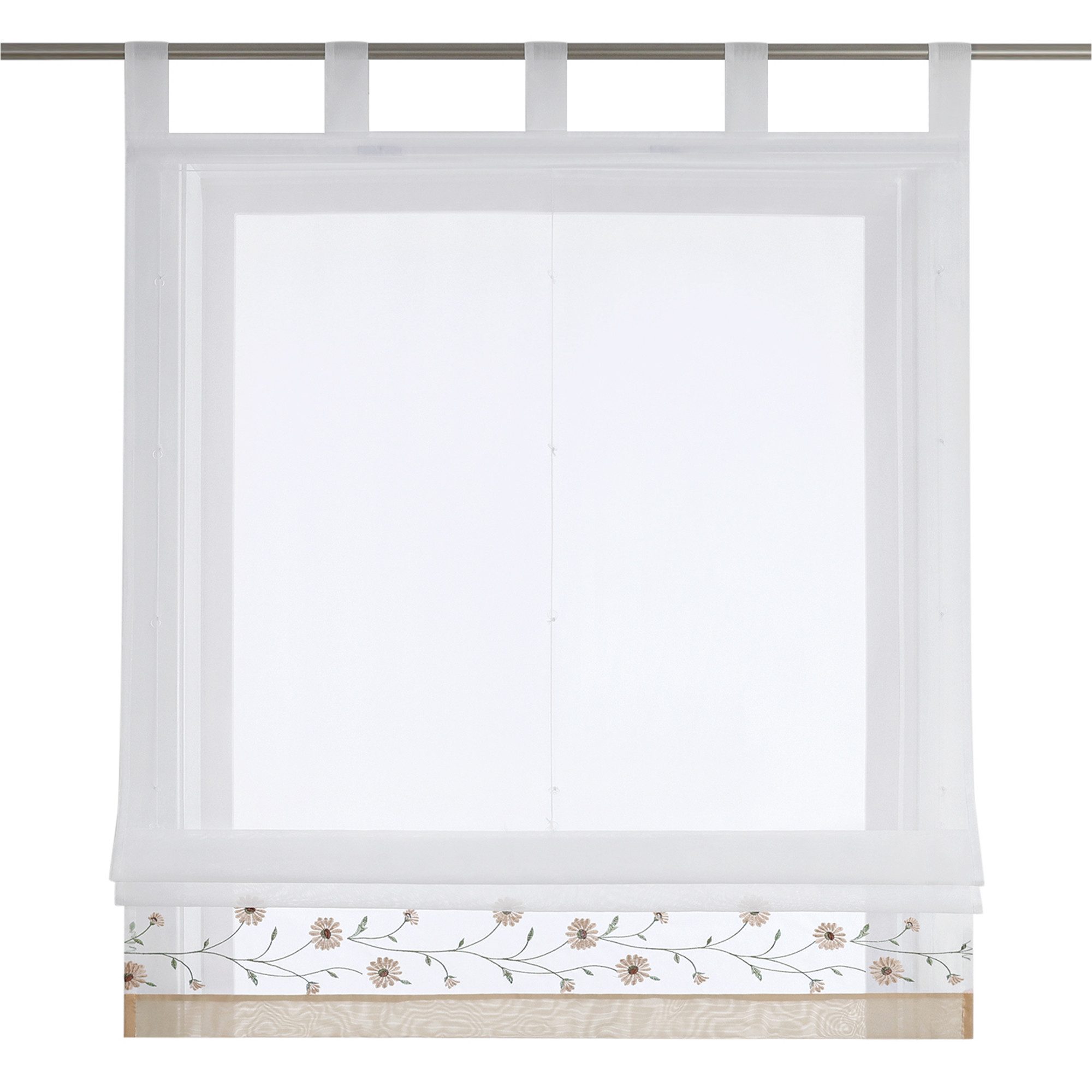 Joyswahl Raffrollo, Bestickte Gardine mit Blumen, Landhausstil günstig online kaufen
