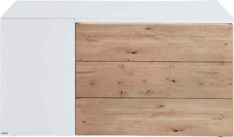 machalke® Sideboard »Siena«, mit edlen massiven Eichenholz Schubkastenfronten, mit einer Push-to-Open Funktion, inklusive Beleuchtung, Breite 160 cm