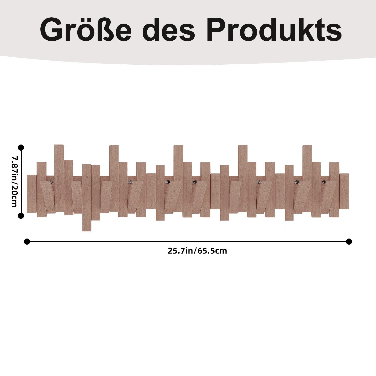 TWSOUL Garderobenleiste Massivholz Wandgarderobe mit 10 Haken, platzsparend günstig online kaufen