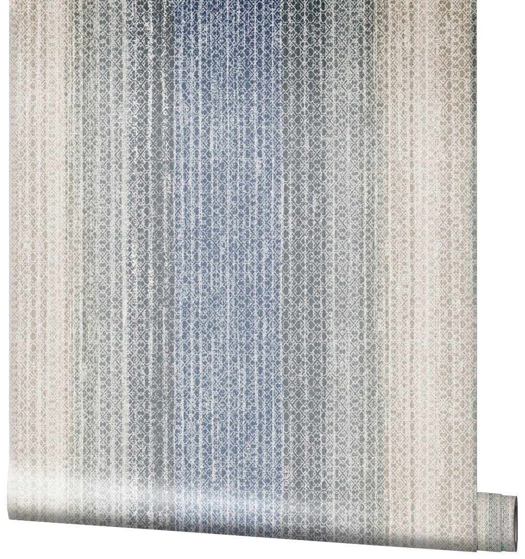Marburg Vliestapete, Strukturmuster, lichtbeständig und restlos abziehbar braun/beige/blau | Vliestapeten