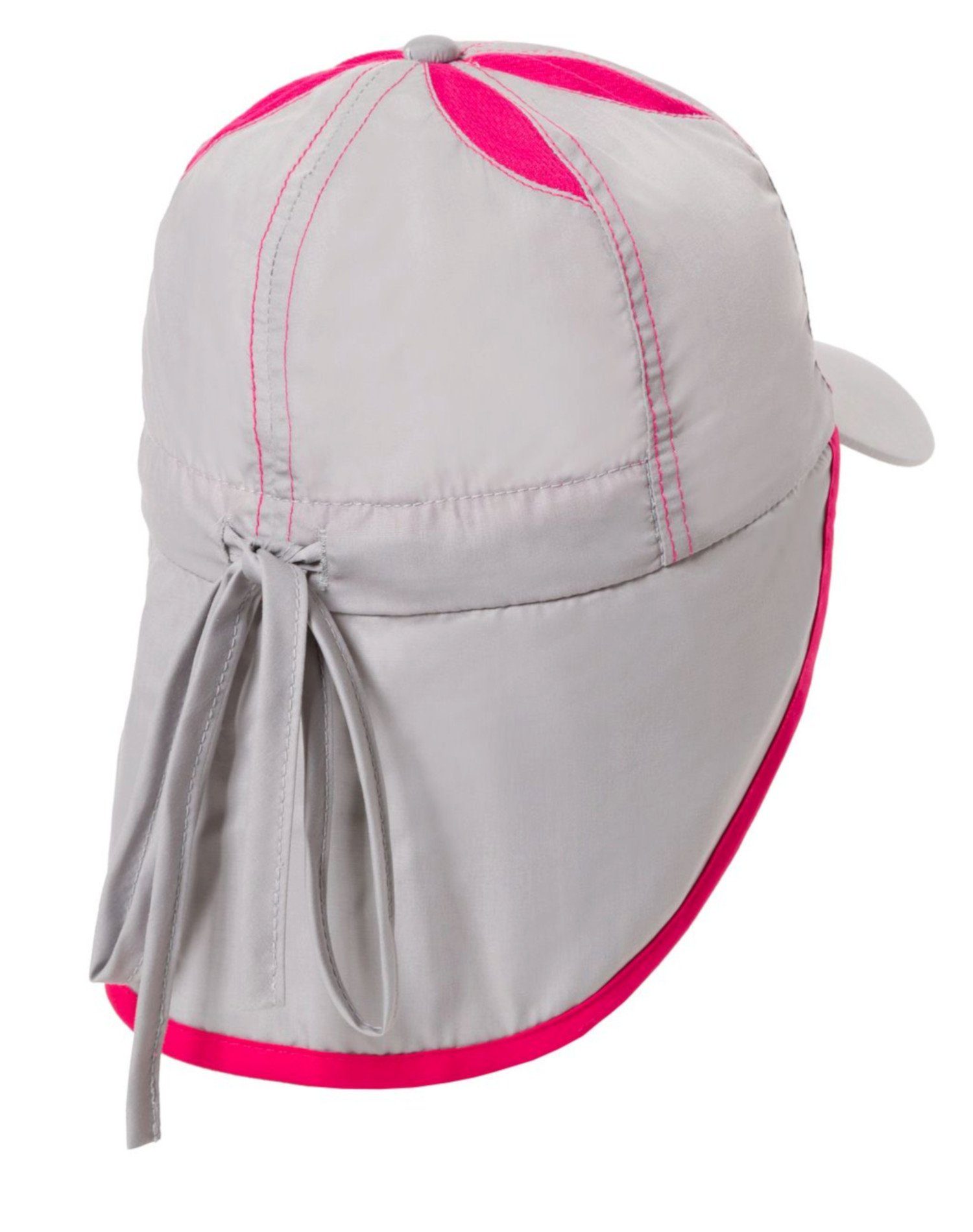 Schirmmütze Sommerhut, mit Hellgrau-Pink Sonnenhut, Hilltop Kindermütze, Nackenschutz Schirmmütze