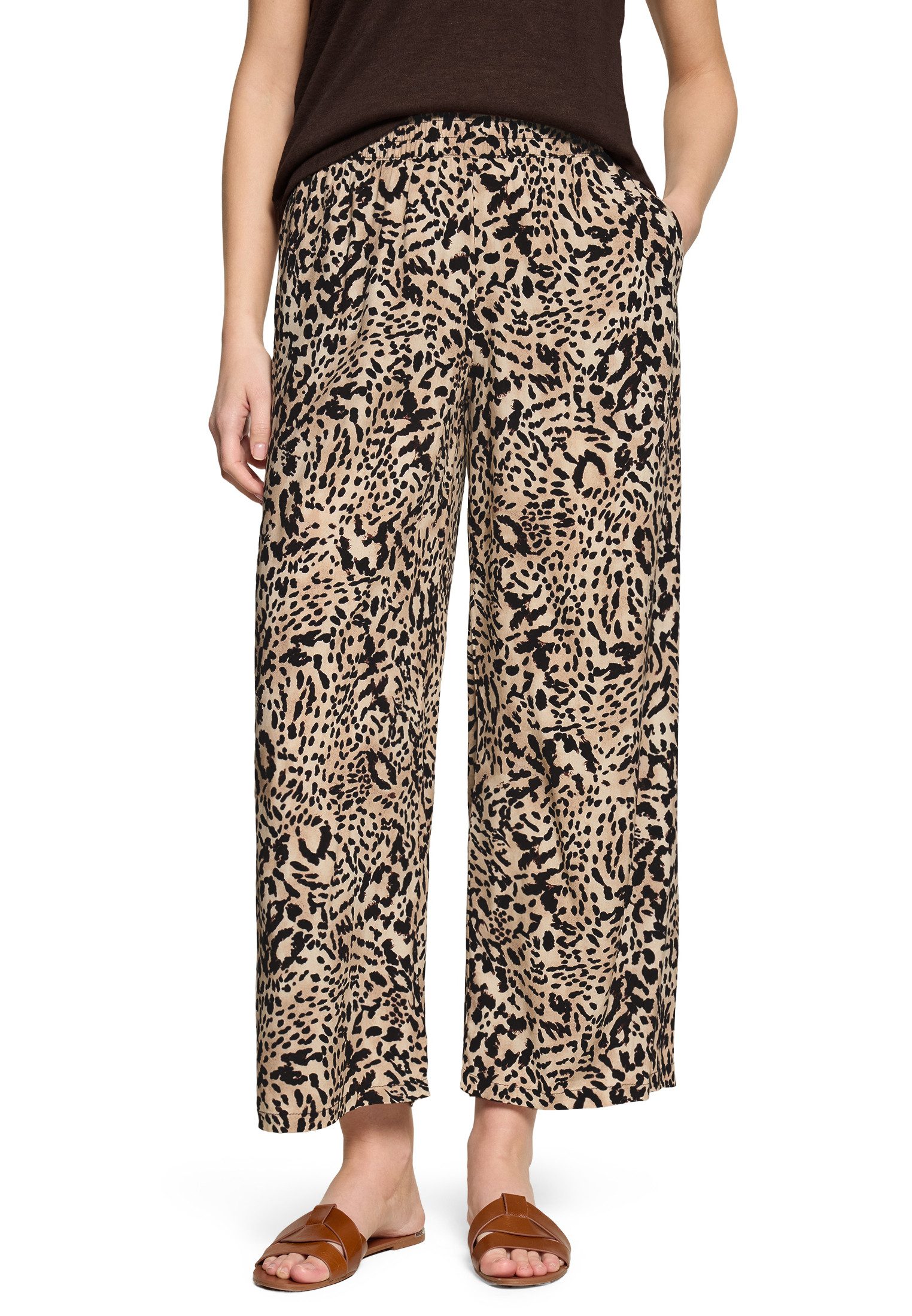 Stoffhose Damen mit Leoprint