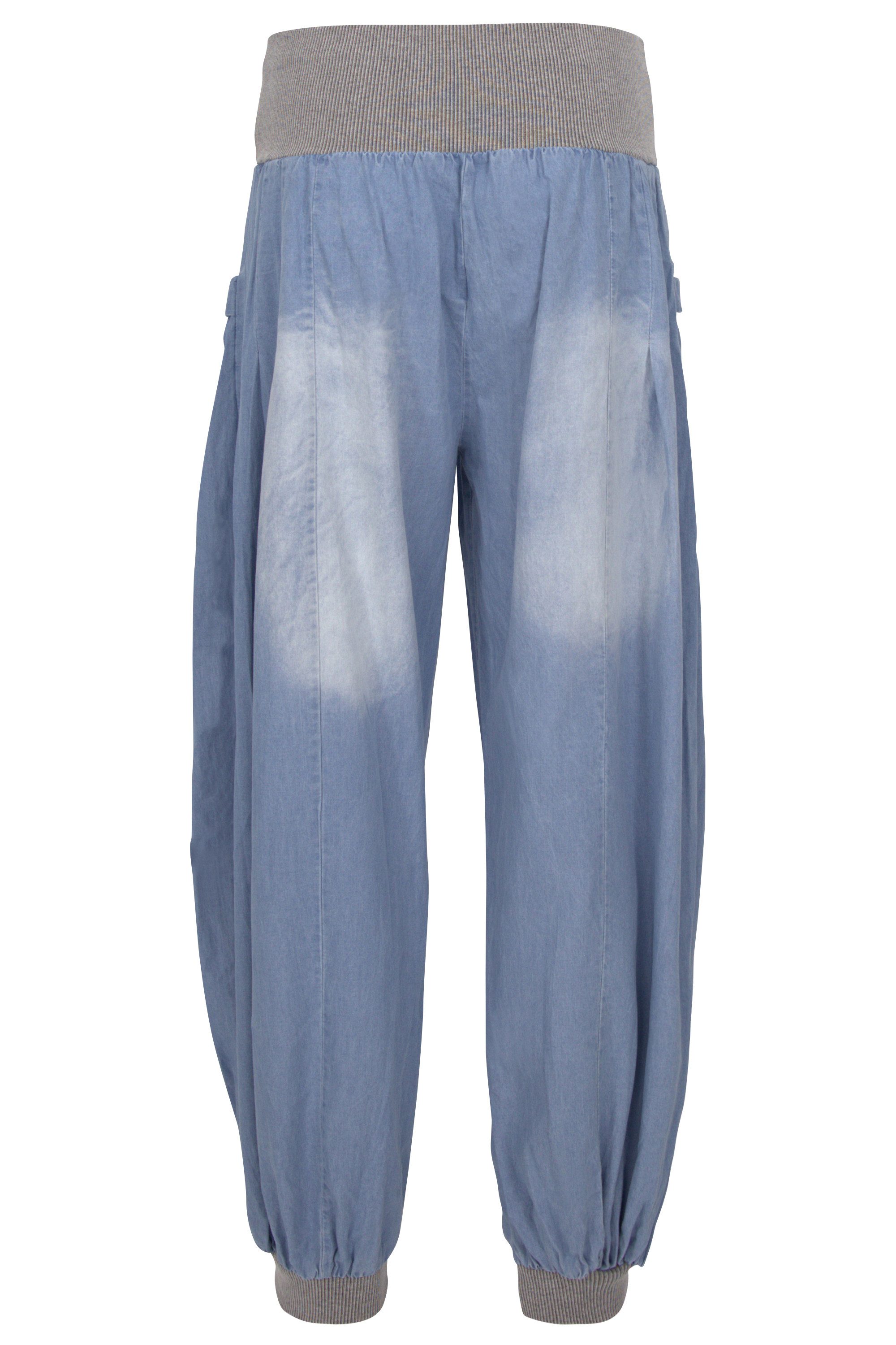 malito more than fashion Haremshose malito Damen Pumphose im Denim Style, perfekte Jeans zum Tanzen, (1-tlg) mit elastischem Bund und Eingriffstaschen Einheitsgröße